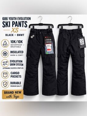 686 Evolution Ski Pants with 10K Waterproof Tech & Grow System ✨
